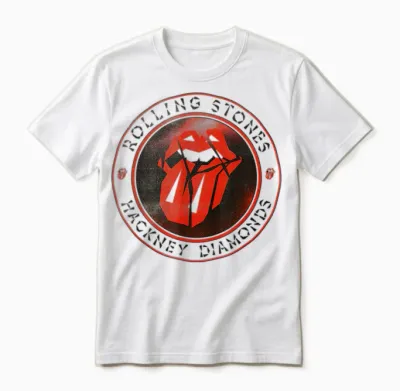 Offizielles the Rolling Stones Hd Circle Logo Unisex T-Shirt - White