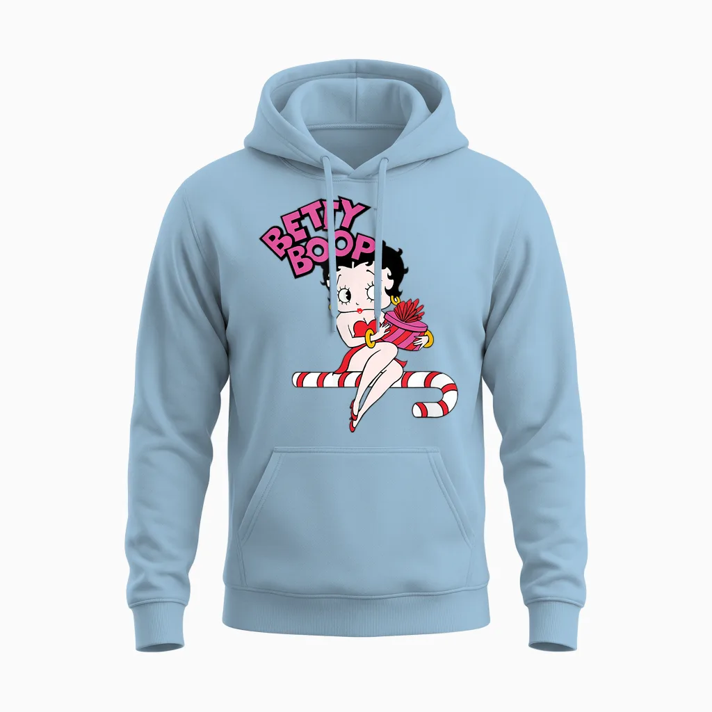 Candy Cane Graphic T-Shirt Papl3165 Unisex Hoodie in Light Blue
