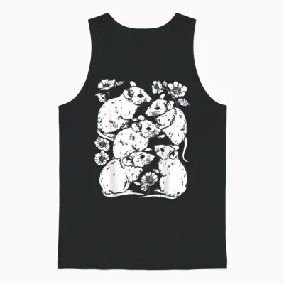 Cute Rats | Ratcore Rat | Pastel Goth Gothic Grunge Punk Unisex Tank Top - Black