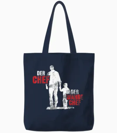 Der Chef Der Wahre Chef Vater Sohn Papa Vatertag Kind Tote Bags - Navy
