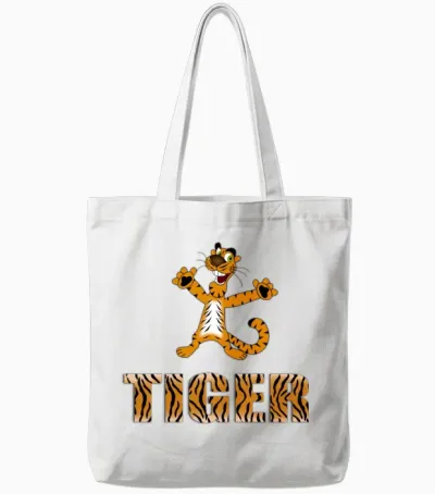 Funny Tiger Tote Bags - White