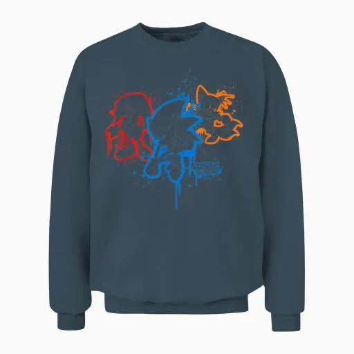 Sonic the Hedgehog - Spray Paint Unisex Sweatshirt - Dark Heather