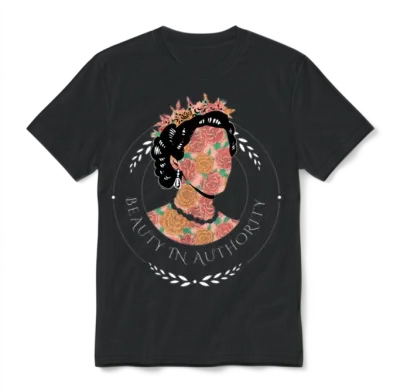 Beauty in Authority Retro Queen Royalty Designs Unisex T-Shirt - Black