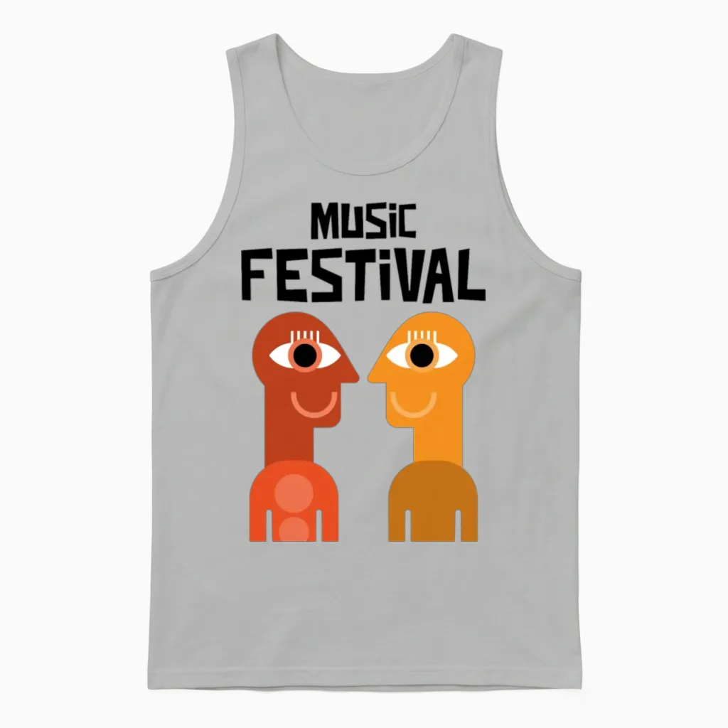 Music Festival Lovers Unisex Tank Top in Ash