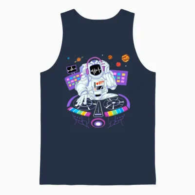 Psytrance Dj Astronaut Electronic Music Gift For Unisex Tank Top - Navy