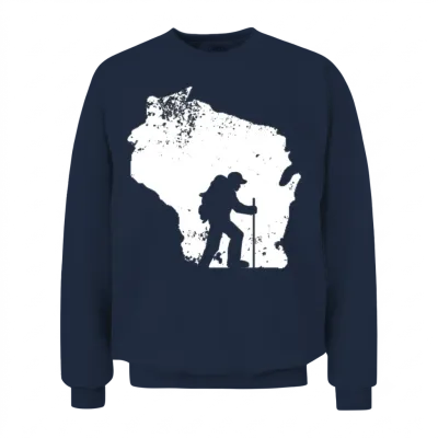 Wisconsin�hiker Shirt Love Mountain Hiking Unisex Sweatshirt - Navy