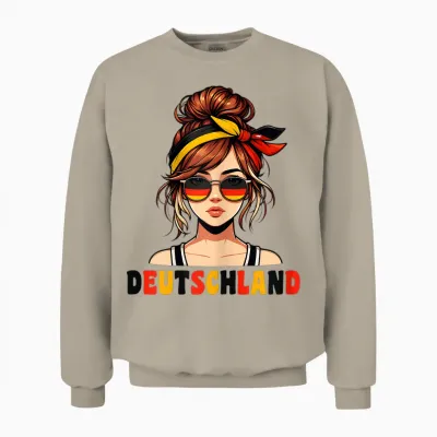 Deutschland Damen Frau Deutsch Deutsches Mädchen Damen Girl Unisex Sweatshirt - Sand