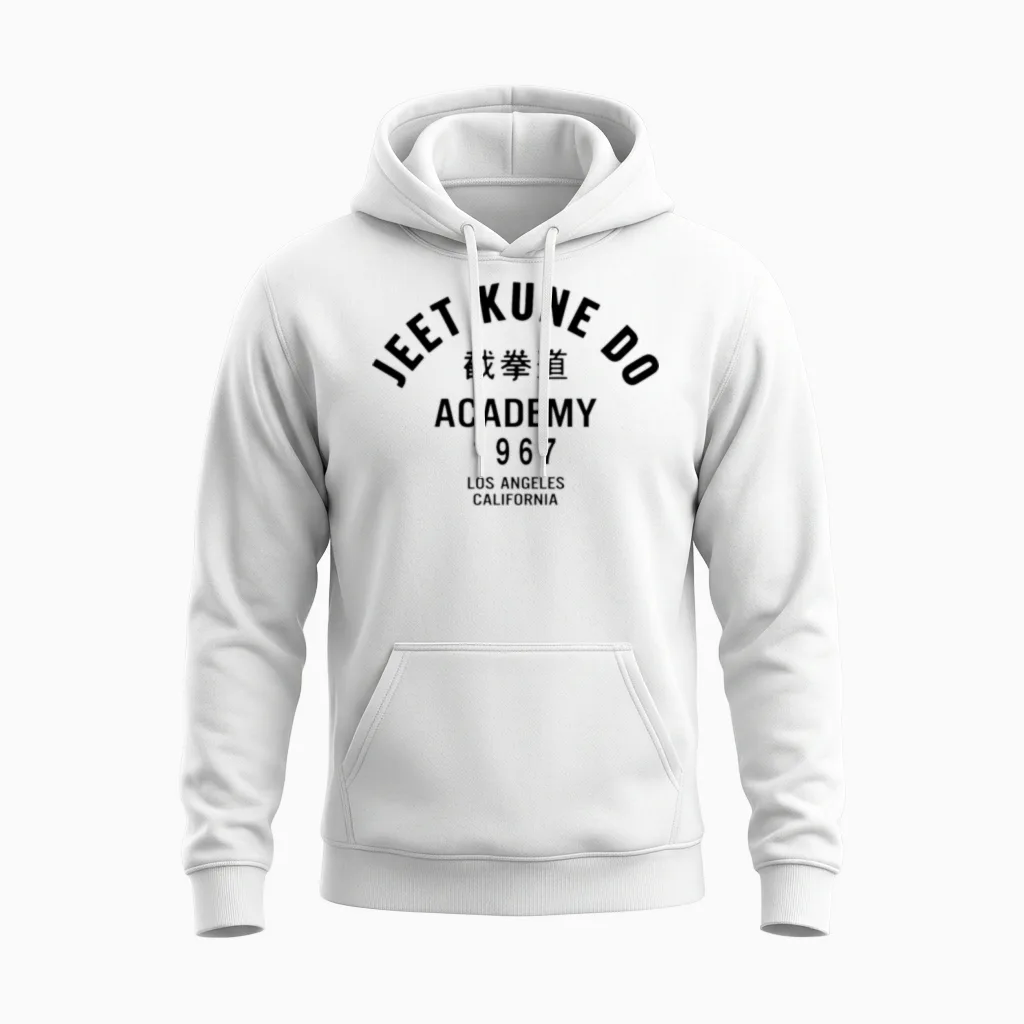 Jeet Kune Do Academy Mens Martial Arts Bruce Lee M Unisex Hoodie in White