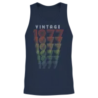 Vintage 1977 Gift 1977 Birthday Retro Men Women Unisex Tank Top - Navy – 2