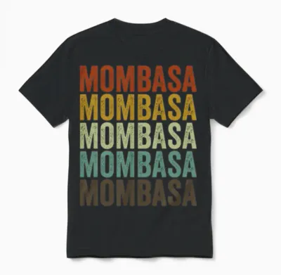 Mombasa Kenya Retro Vintage Unisex T-Shirt - Black