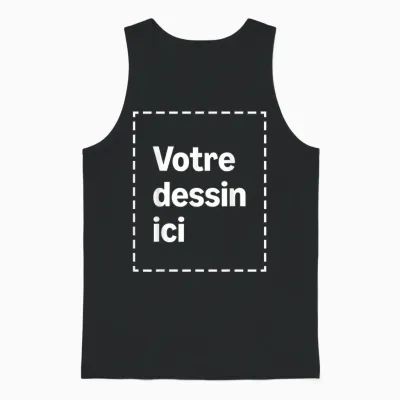 T-Shirt Customise with Your Image Face Front Unisex Tank Top - Black