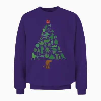 Star Wars Holiday Christmas Tree Unisex Sweatshirt - Purple
