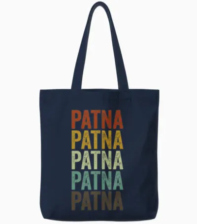 Patna India Retro Vintage Tote Bags - Navy