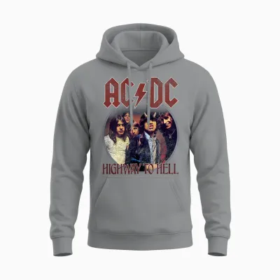 Offizielles Ac/dc Highway to Hell Kreis Band Hard Rock Unisex Hoodie - Sport Grey