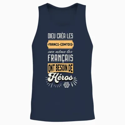 Francs-Comtois Gift Idea Humour Franche-Comté T-Shirt, Black, S Unisex Tank Top - Navy