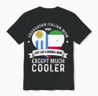 Uruguay Flag Italy Mom Mothers Day Women Mama Unisex T-Shirt - Black