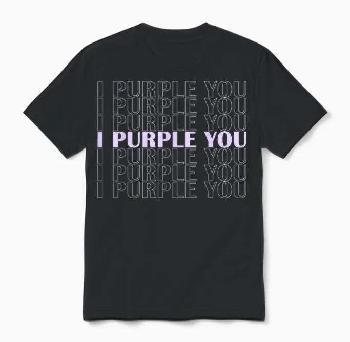 I Purple You Subtle Kpop Fanartikel | Süße Romantische Phrase Unisex T-Shirt in Black