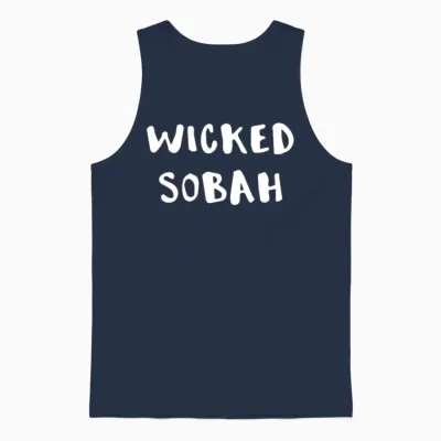 New England Wicked Sobah Sober Unisex Tank Top - Navy