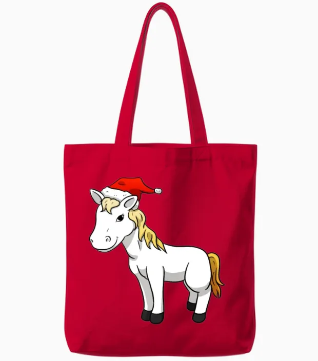 Ristmas Horse Lovers Tote Bags in Red