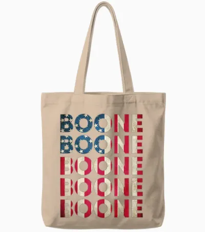 Boone Personalized Name Vintage Retro Us Flag Woman Man Tote Bags - Natural