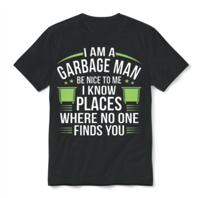 Garbage Man Unisex T-Shirt - Black