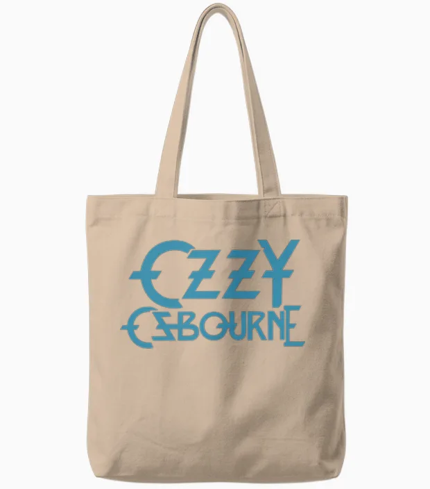 Ozzy Osbourne Patient Number 9 Teal Logo Tote Bags in Natural