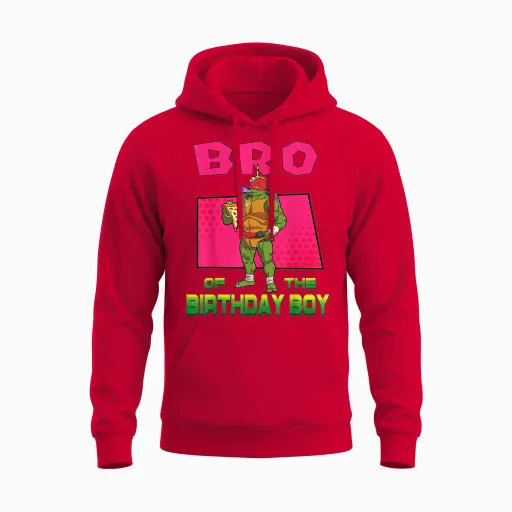 Mademark X Teenage Mutant Ninja Turtles - Raphael Brother of the Birthday Boy Pizza Theme Party Unisex Hoodie - Red
