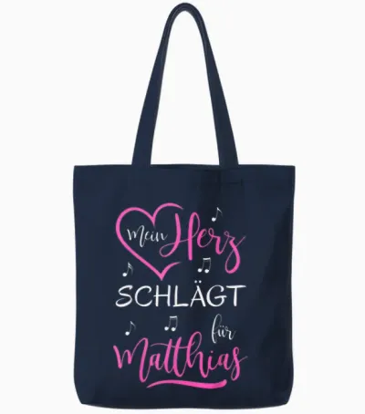 Mein Herz Schlägt Für Matthias I Love Ich Liebe Matthias Tote Bags - Navy
