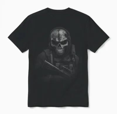 Force D'intervention - Masque De Jeu - Motif Tête De Mort Unisex T-Shirt - Black