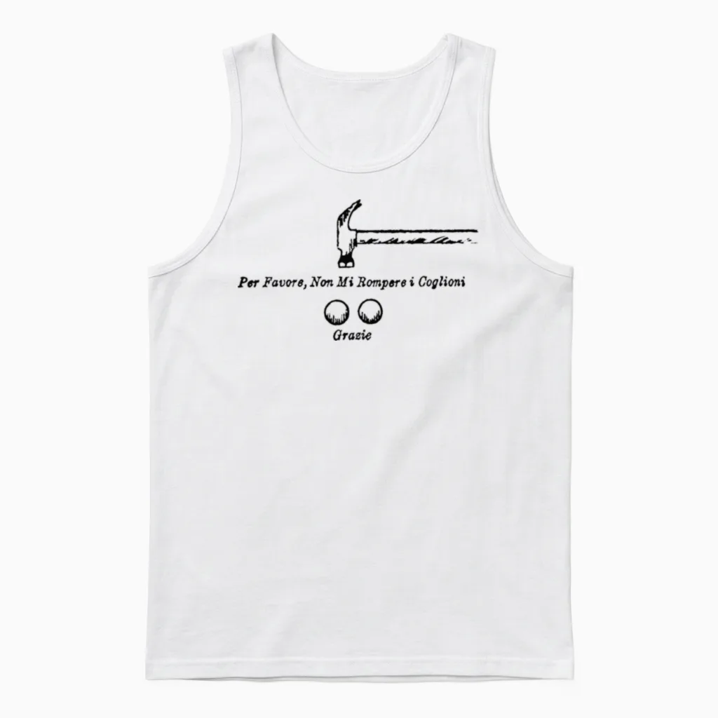 Per Favore Non Mi Rompere I Coglioni Grazie Unisex Tank Top in White