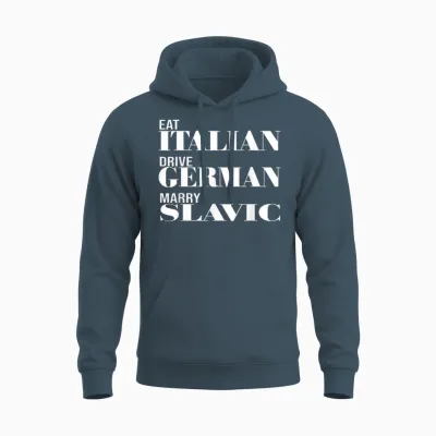 Lustiges Auto Meme Fahren Essen Italienisch Fahren Deutsch Heiraten Slawisch Unisex Hoodie - Dark Heather