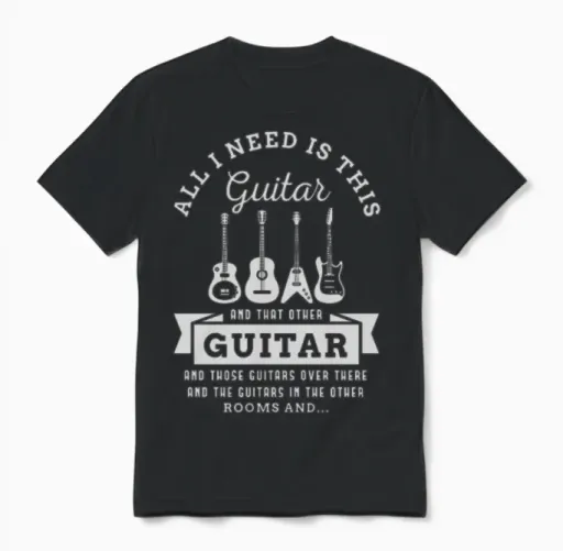 Guitar Design for a Guitar Player Unisex T-Shirt in Black