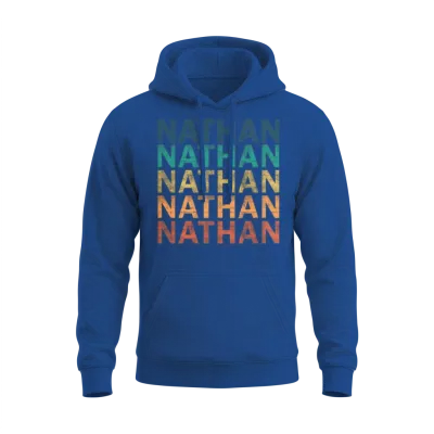 Nathan Name T Shirt - Nathan Vintage Retro Name Gi Unisex Hoodie - Royal