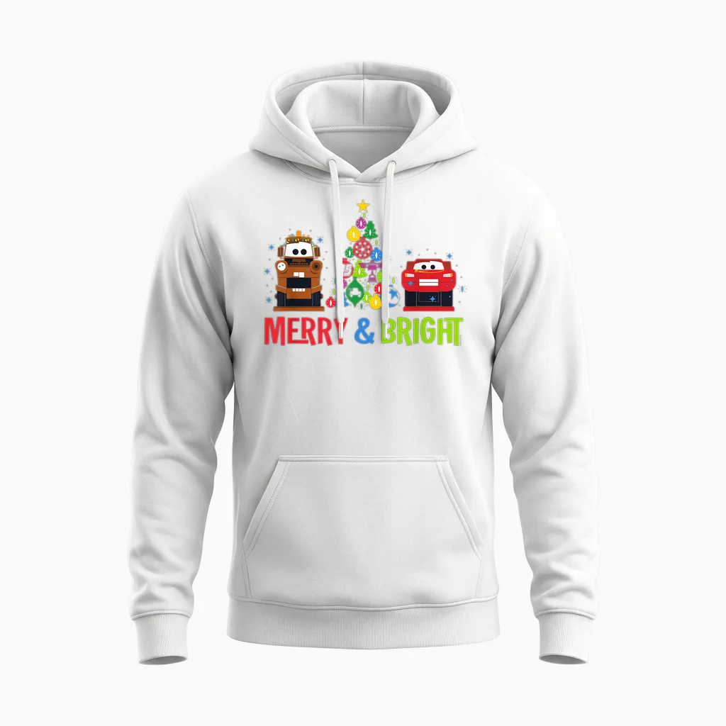 Disney and Pixar's Cars Christmas Holiday Nutcrackers Unisex Hoodie in White