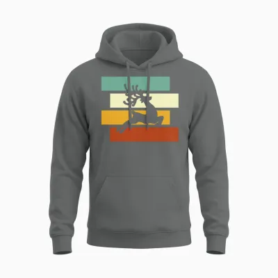 Moose Retro Unisex Hoodie - Graphite Heather