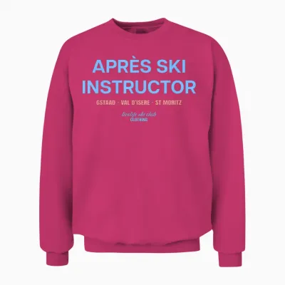 Aprés Ski Instructor X Livelife Ski Club Skifahrer Frontal Unisex Sweatshirt - Heliconia