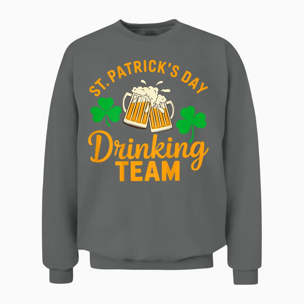 St Patricks Day Drinking Group Irish Party Outfit Unisex Sweatshirt in Graphite Heather