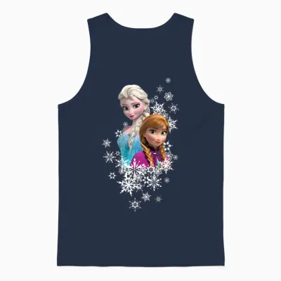 Disney Frozen Anna and Elsa Snowflakes Unisex Tank Top - Navy