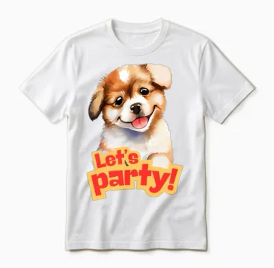 Party Dog Unisex T-Shirt - White