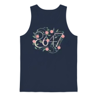 Floral Subtle Anti Trump 8647 86 47 Boho Unisex Tank Top - Navy – 1
