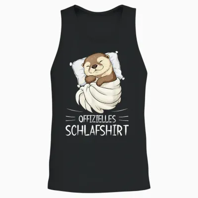 Official Sleep Shirt Otter Pyjamas Unisex Tank Top - Black