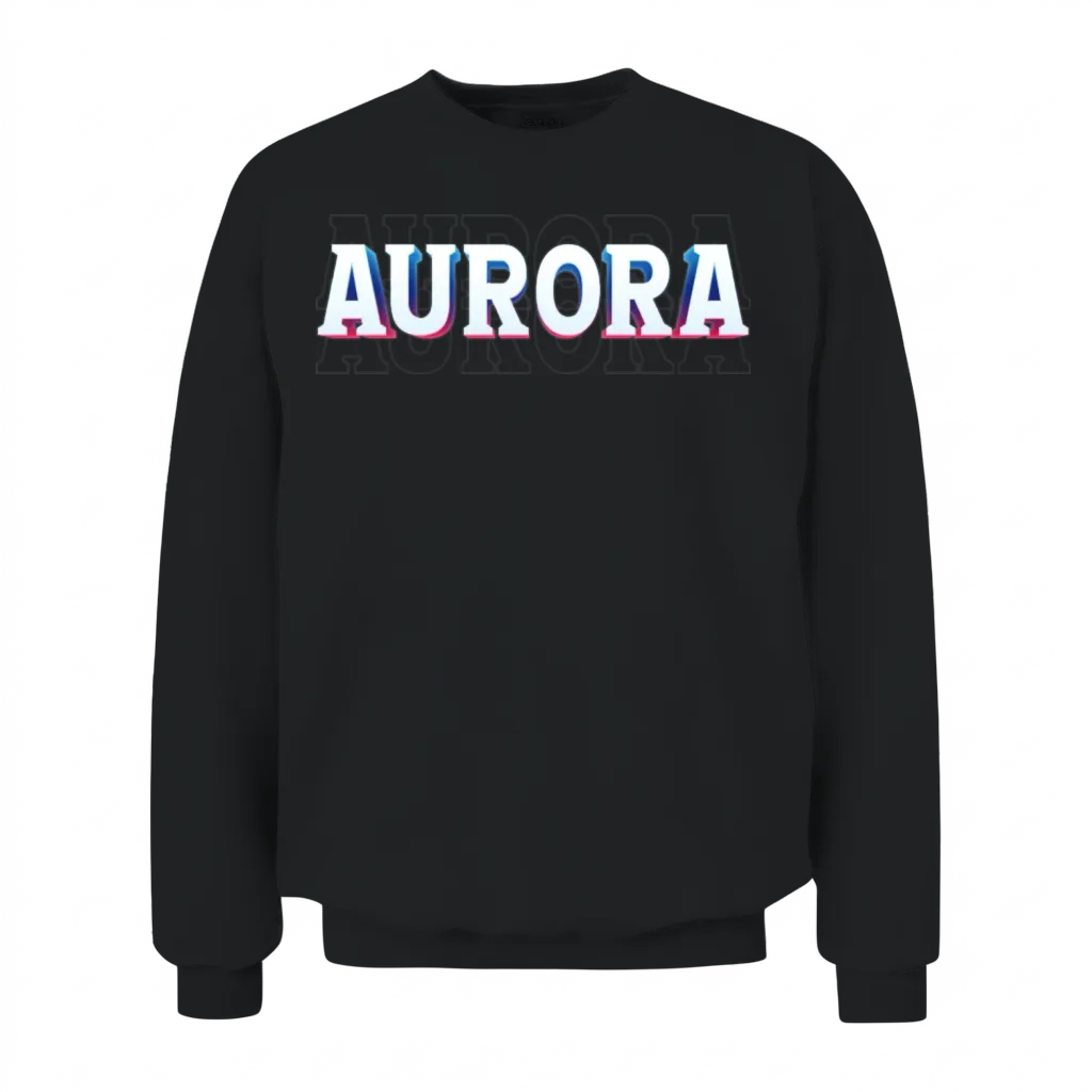 Retro - Aurora Unisex Sweatshirt - Black
