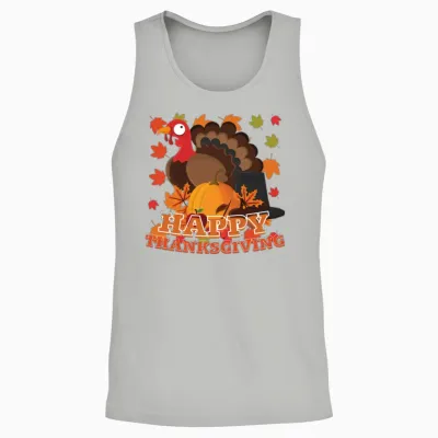 Happy Thanksgiving Day Hallothanksmas Turkey Unisex Tank Top - Ash