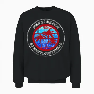 Bondi Beach Sydney Australia Retro Classic Unisex Sweatshirt - Black