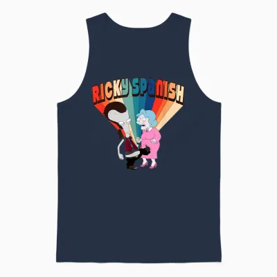 American Dad Ricky Spanish Rainbow Logo Cartoon Unisex Tank Top - Navy