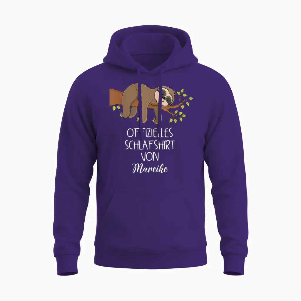 Offizielles Schlafshirt Von Mareike Nachthemd Faultier Unisex Hoodie in Purple