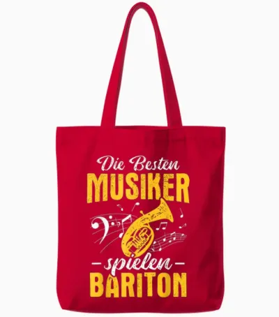 Baritonhorn Die Besten Musiker Spielen Bariton Tote Bags - Red