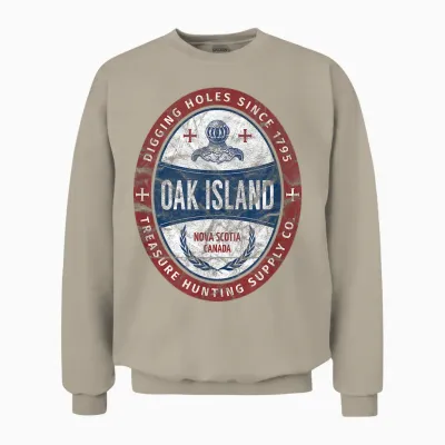 Oak Island Treasure Hunting Retro Templar Knight Treasure Gi Unisex Sweatshirt - Sand