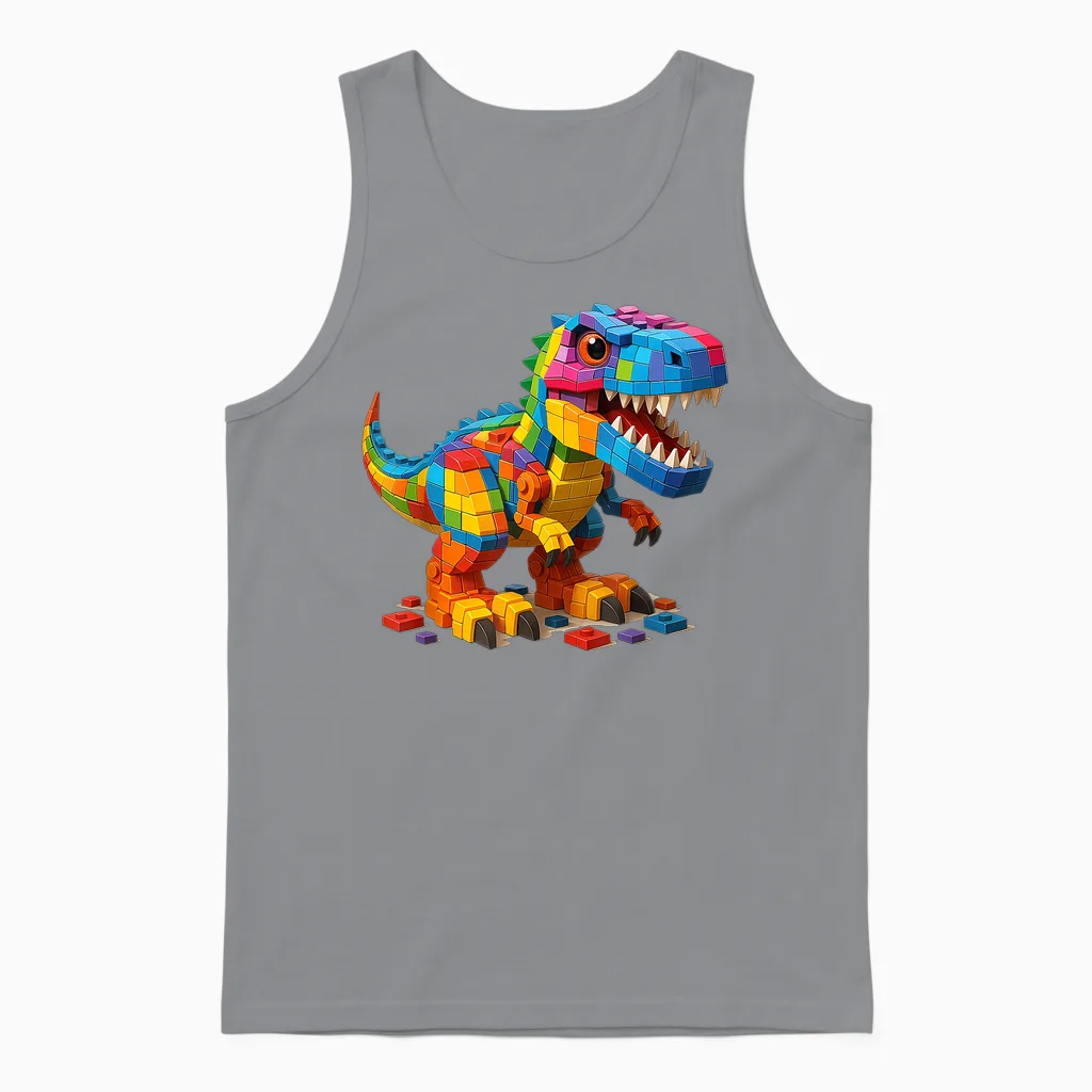 Building Blocks for Men Boys Unisex Tank Top in Sport Grey