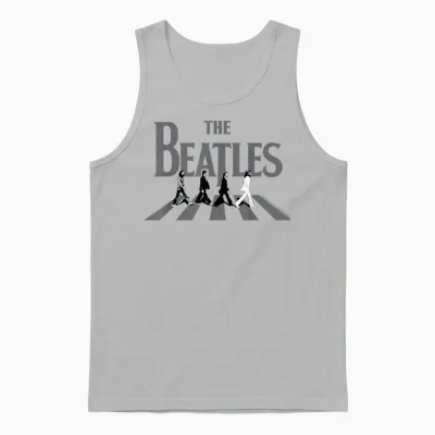 The Beatles - Abbey Road Greyscale Album Cover Unisex Tank Top - Ash